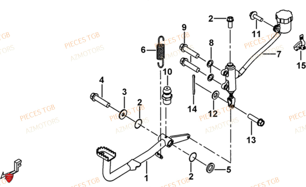 Pedale De Frein AZMOTORS Pieces TGB BLADE 1000 LT (No Serie RFCETTTBB.. Type: ETT)