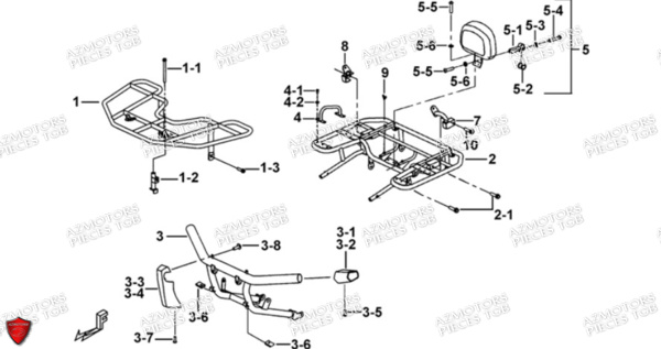 Porte Bagages Acier Option AZMOTORS Pieces TGB BLADE 1000 LT (No Serie RFCETTTBB.. Type: ETT)