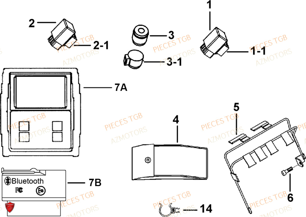 Relais Et Supports AZMOTORS Pieces TGB BLADE 1000 LT (No Serie RFCETTTBB.. Type: ETT)