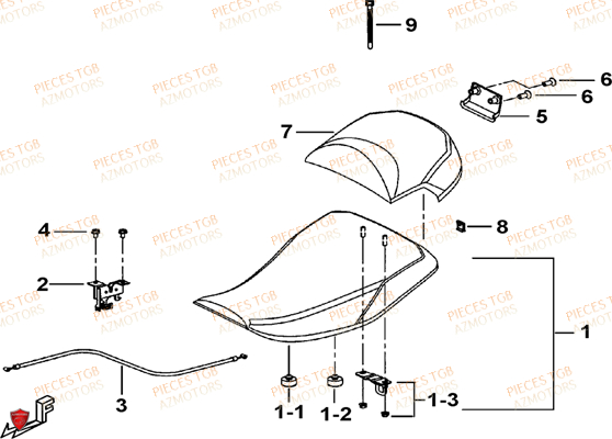 Selle AZMOTORS Pieces TGB BLADE 1000 LT (No Serie RFCETTTBB.. Type: ETT)