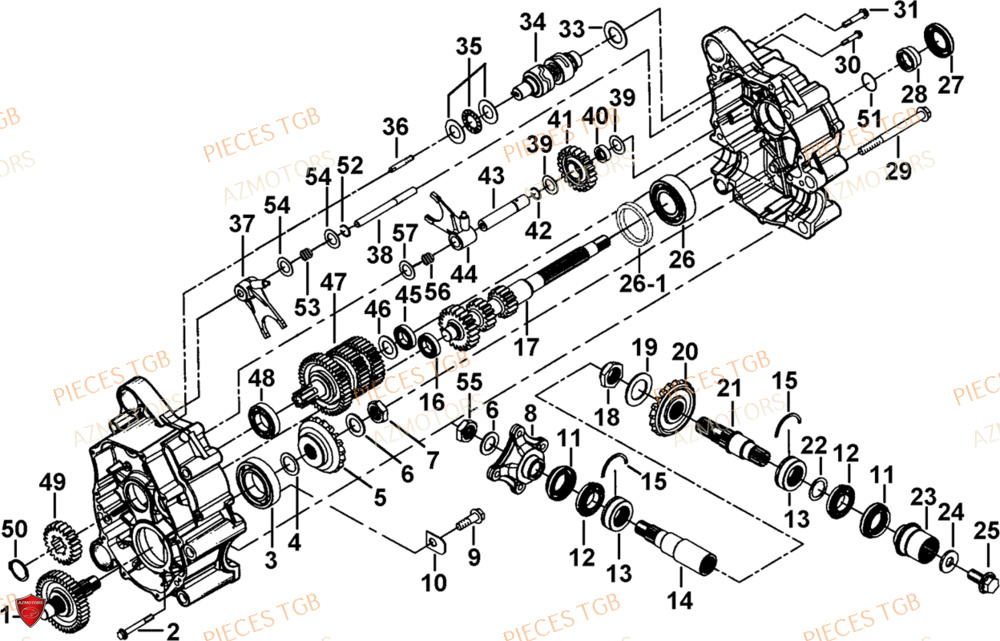 Transmission 1 AZMOTORS Pieces TGB BLADE 1000 LT (No Serie RFCETTTBB.. Type: ETT)