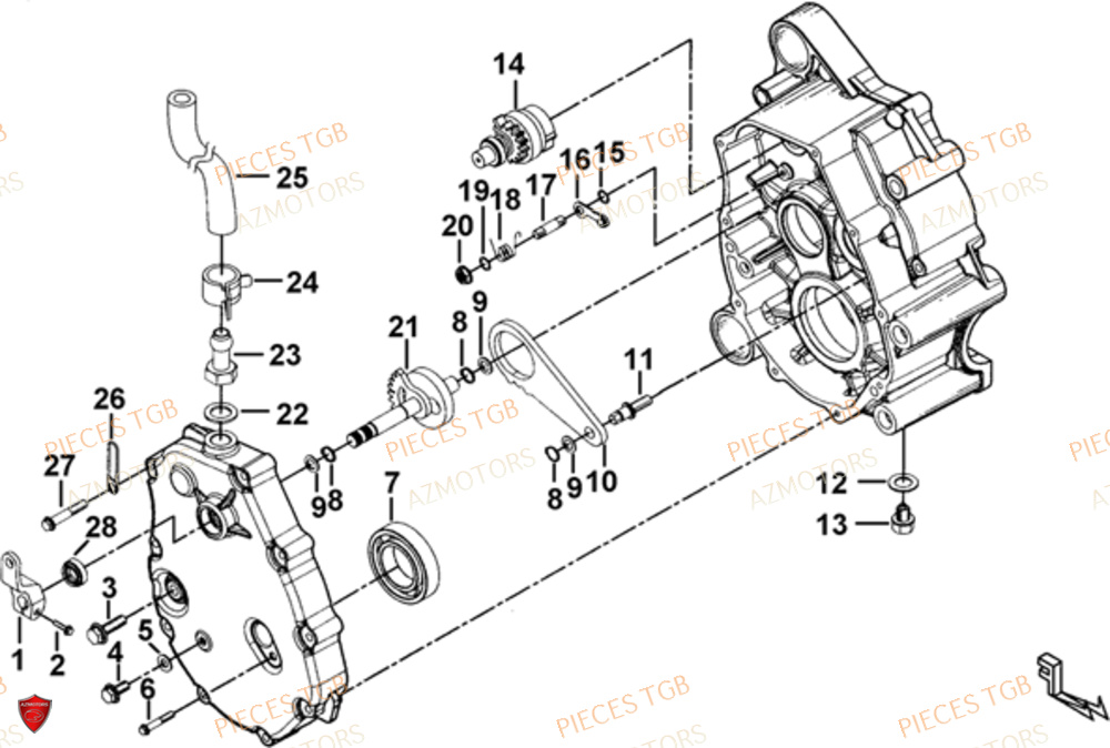 Transmission 2 AZMOTORS Pieces TGB BLADE 1000 LT (No Serie RFCETTTBB.. Type: ETT)