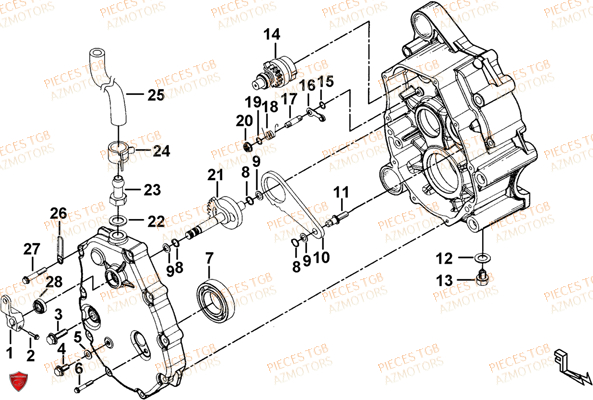 Transmission 2 AZMOTORS Pieces TGB BLADE 1000 LT (No Serie RFCETTTBB.. Type: ETT)