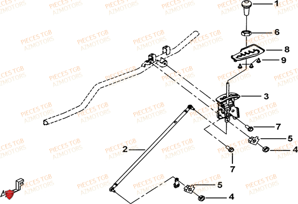 LEVIER DE VITESSES AZMOTORS TGB BLADE 1000 LT EPS