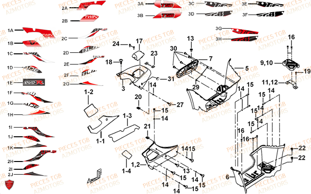 Marche Pied TGB Pieces TGB BLADE 1000 LT EPS (No Serie RFCETTTBA.. Type: ETT)
