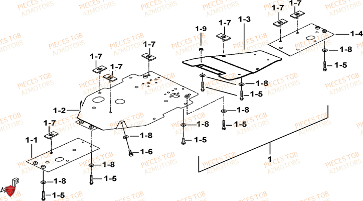 Protections Aluminium (option) TGB Pieces TGB BLADE 1000 LT EPS (No Serie RFCETTTBA.. Type: ETT)