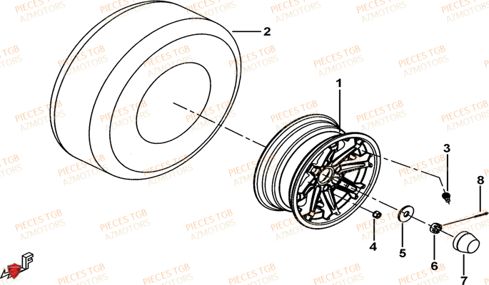 Roues Avant TGB Pieces TGB BLADE 1000 LT EPS (No Serie RFCETTTBA.. Type: ETT)