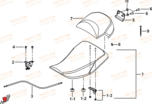 Selle TGB Pieces TGB BLADE 1000 LT EPS (No Serie RFCETTTBA.. Type: ETT)