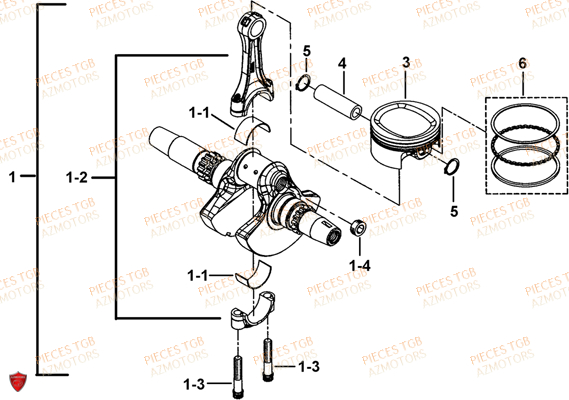 Vilebrequin TGB Pieces TGB BLADE 1000 LT EPS (No Serie RFCETTTBA.. Type: ETT)