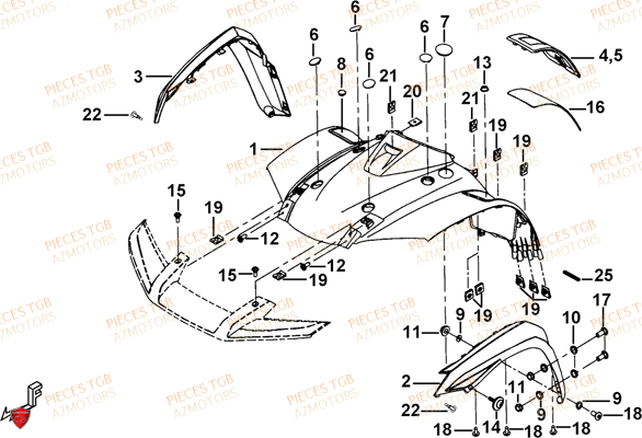 CARROSSERIE AVANT AZMOTORS TGB BLADE 1000 LT EPS LUXE