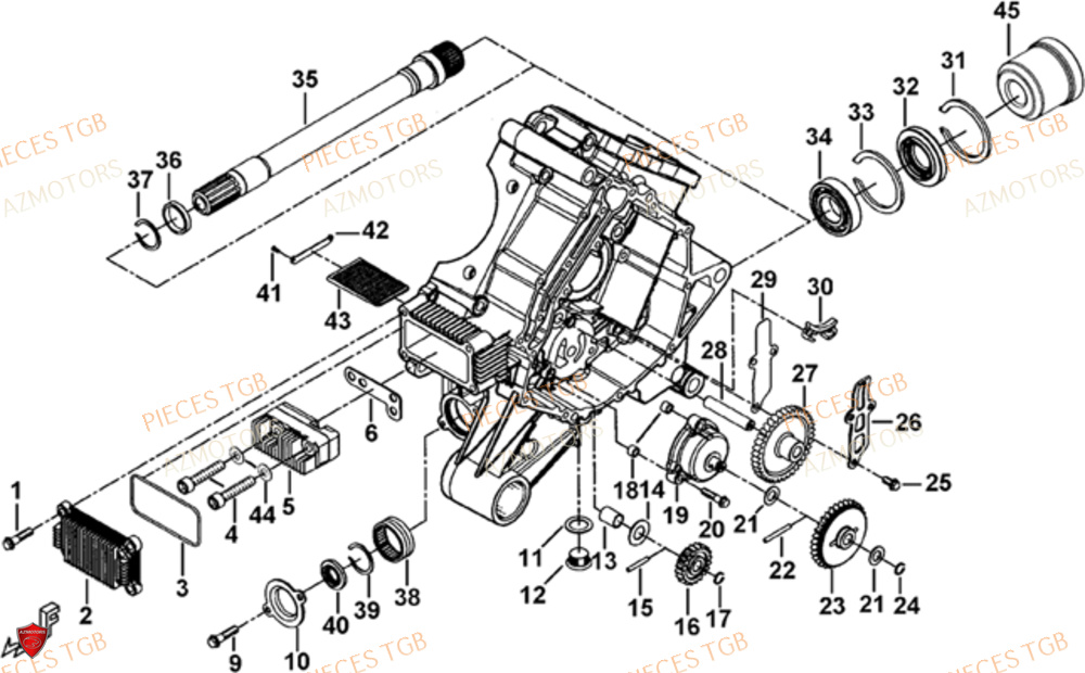 Carter Moteur Gauche AZMOTORS Pieces TGB BLADE 1000 LT EPS LUXE  (No Serie RFCETTTBA.. Type: ETT)