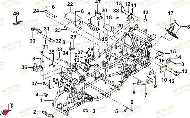 Chassis TGB Pieces TGB BLADE 1000 LT EPS LUXE  (No Serie RFCETTTBA.. Type: ETT)