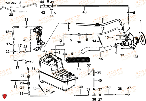 Equipement Reservoir TGB Pieces TGB BLADE 1000 LT EPS LUXE  (No Serie RFCETTTBA.. Type: ETT)