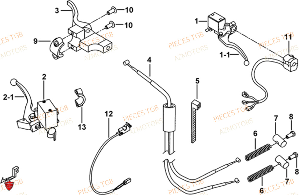 Maitre Cylindre AZMOTORS Pieces TGB BLADE 1000 LT EPS LUXE  (No Serie RFCETTTBA.. Type: ETT)