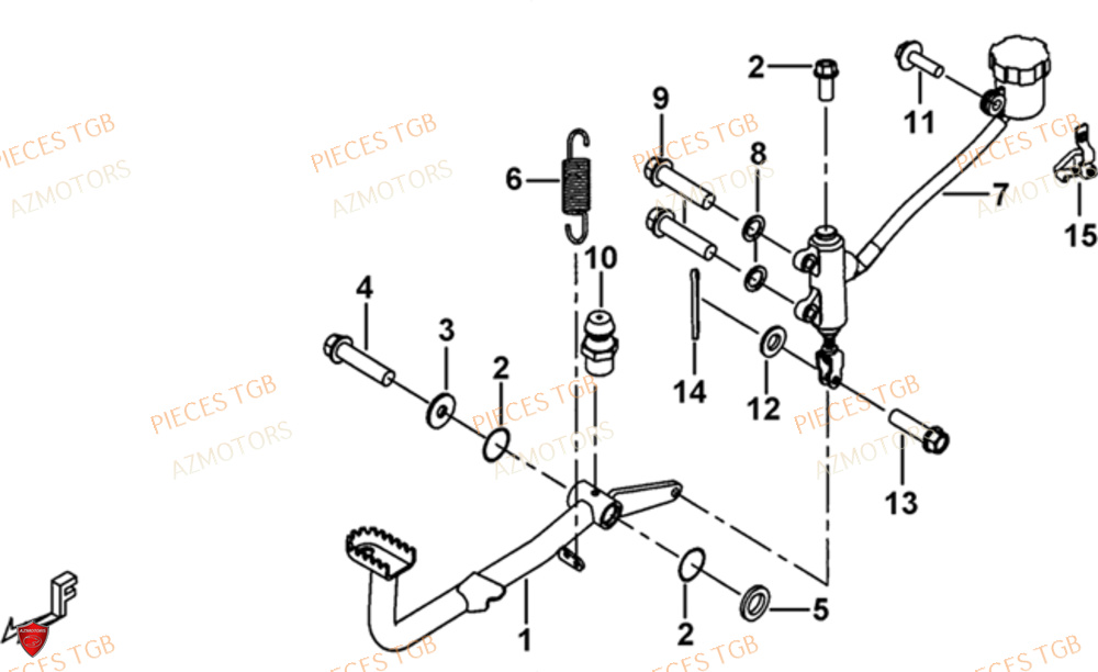 Pedale De Frein AZMOTORS Pieces TGB BLADE 1000 LT EPS LUXE  (No Serie RFCETTTBA.. Type: ETT)
