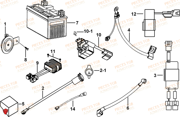 Systeme Electrique 3 TGB Pieces TGB BLADE 1000 LT EPS LUXE  (No Serie RFCETTTBA.. Type: ETT)