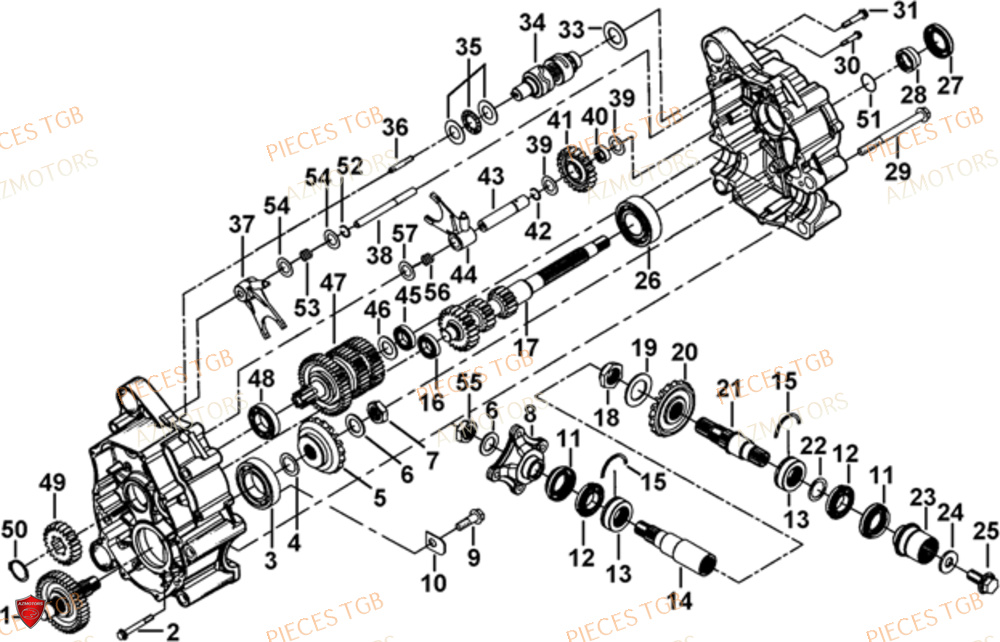 Transmission 1 AZMOTORS Pieces TGB BLADE 1000 LT EPS LUXE  (No Serie RFCETTTBA.. Type: ETT)