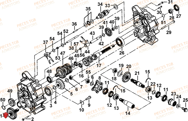 Transmission 1 TGB Pieces TGB BLADE 1000 LT EPS LUXE  (No Serie RFCETTTBA.. Type: ETT)