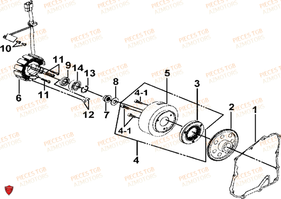 Alternateur TGB Pieces TGB BLADE 325 (No serie RFCFCCFCA.... Type FFC)