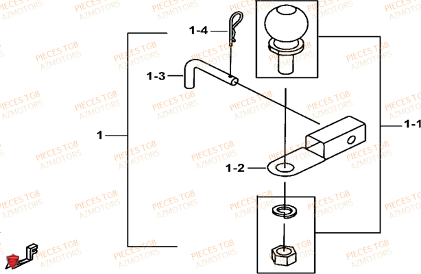 Attelage (option) TGB Pieces TGB BLADE 325 (No serie RFCFCCFCA.... Type FFC)