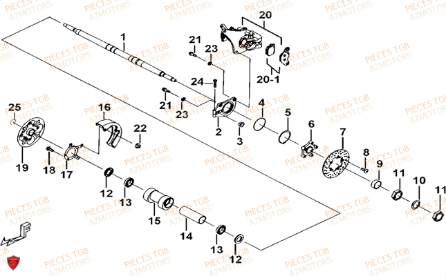 Axe Arriere TGB Pieces TGB BLADE 325 (No serie RFCFCCFCA.... Type FFC)