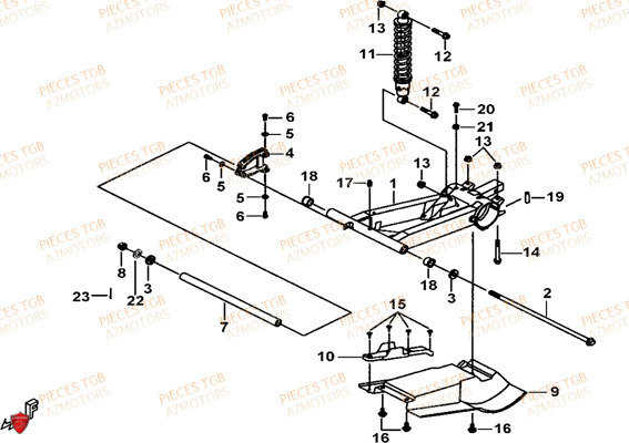 Bras Oscillant TGB Pieces TGB BLADE 325 (No serie RFCFCCFCA.... Type FFC)