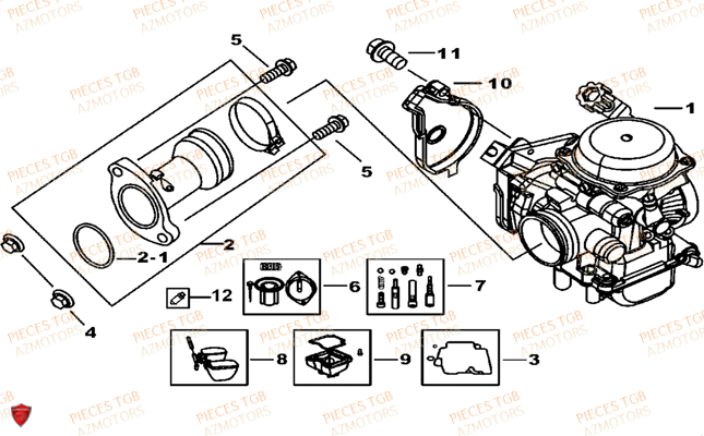 CARBURATEUR No MOTEUR A PARTIR DE 550458 TGB TGB BLADE 325