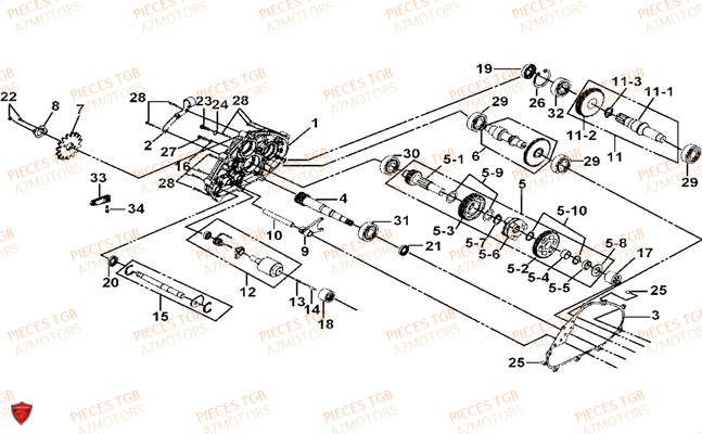 Carter Boite De Vitesses TGB Pieces TGB BLADE 325 (No serie RFCFCCFCA.... Type FFC)