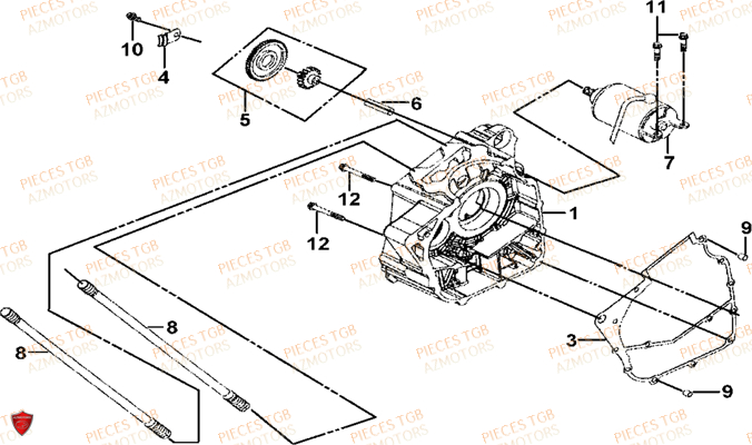 Carter Droit TGB Pieces TGB BLADE 325 (No serie RFCFCCFCA.... Type FFC)