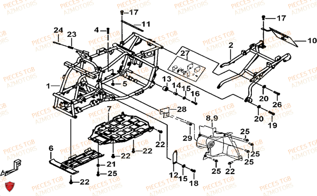 Chassis TGB Pieces TGB BLADE 325 (No serie RFCFCCFCA.... Type FFC)