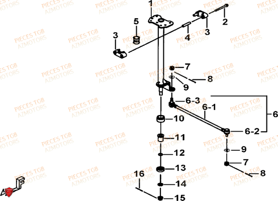 Colonne De Direction TGB Pieces TGB BLADE 325 (No serie RFCFCCFCA.... Type FFC)