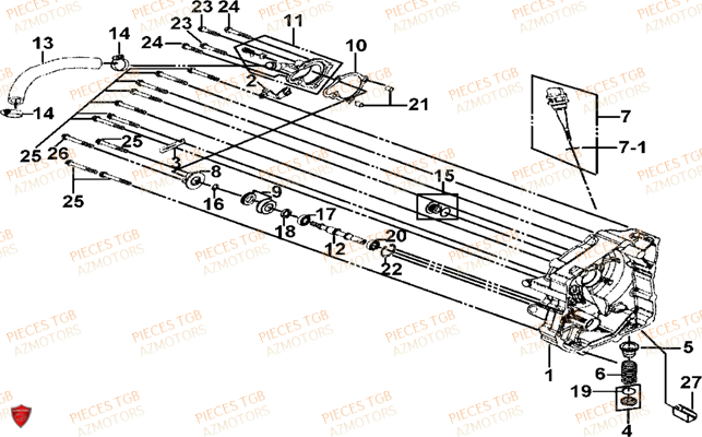 Couvercle Carter Droit TGB Pieces TGB BLADE 325 (No serie RFCFCCFCA.... Type FFC)