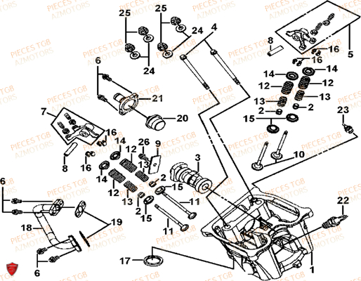 Culasse TGB Pieces TGB BLADE 325 (No serie RFCFCCFCA.... Type FFC)