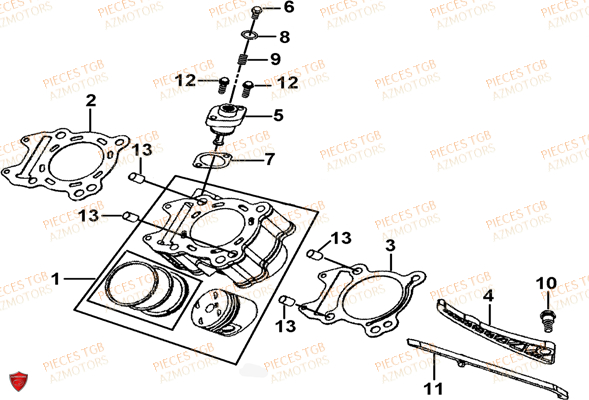 Cylindre TGB Pieces TGB BLADE 325 (No serie RFCFCCFCA.... Type FFC)