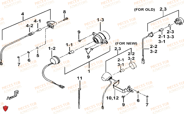 Eclairage Arriere TGB Pieces TGB BLADE 325 (No serie RFCFCCFCA.... Type FFC)