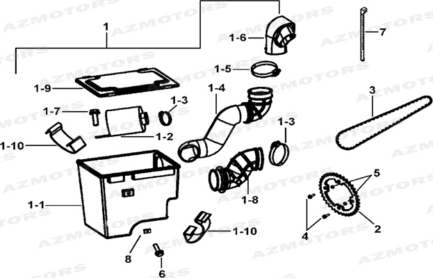 ENSEMBLE FILTRE A AIR AZMOTORS TGB BLADE 325
