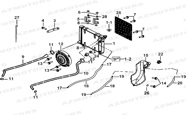 ENSEMBLE REFROIDISSEMENT AZMOTORS TGB BLADE 325