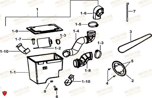 Filtre A Air TGB Pieces TGB BLADE 325 (No serie RFCFCCFCA.... Type FFC)