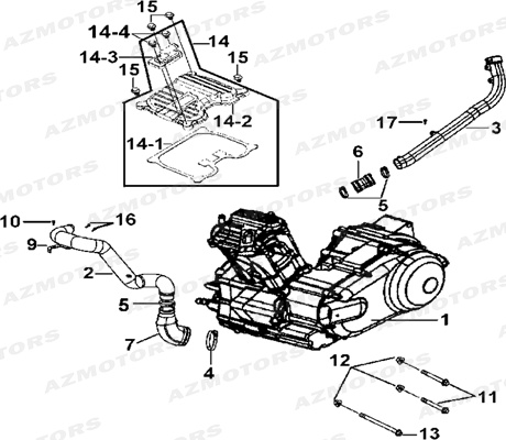 MOTEUR ET CACHE CULBUTEURS AZMOTORS TGB BLADE 325