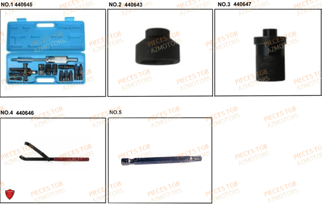 Outils 4 TGB Pieces TGB BLADE 325 (No serie RFCFCCFCA.... Type FFC)