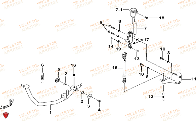 Pedale De Frein TGB Pieces TGB BLADE 325 (No serie RFCFCCFCA.... Type FFC)