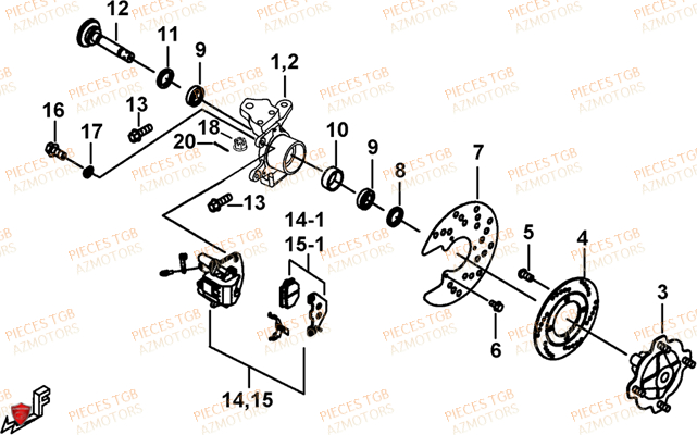 Porte Fusee De Direction TGB Pieces TGB BLADE 325 (No serie RFCFCCFCA.... Type FFC)