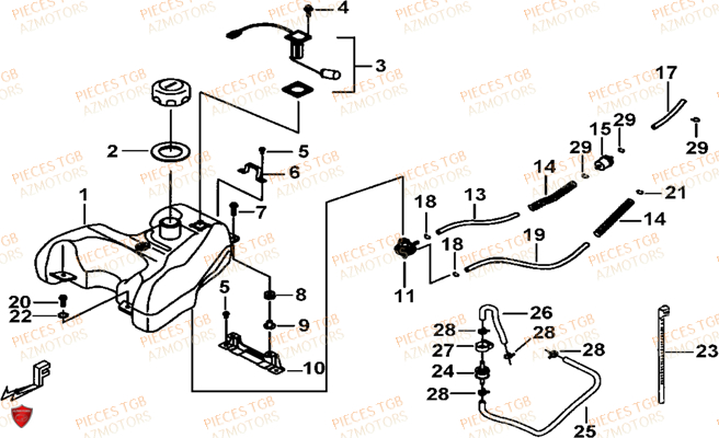 Reservoir TGB Pieces TGB BLADE 325 (No serie RFCFCCFCA.... Type FFC)