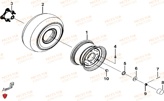 Roues Arriere TGB Pieces TGB BLADE 325 (No serie RFCFCCFCA.... Type FFC)