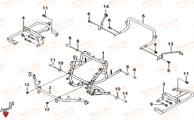 Support Pare Chocs TGB Pieces TGB BLADE 325 (No serie RFCFCCFCA.... Type FFC)