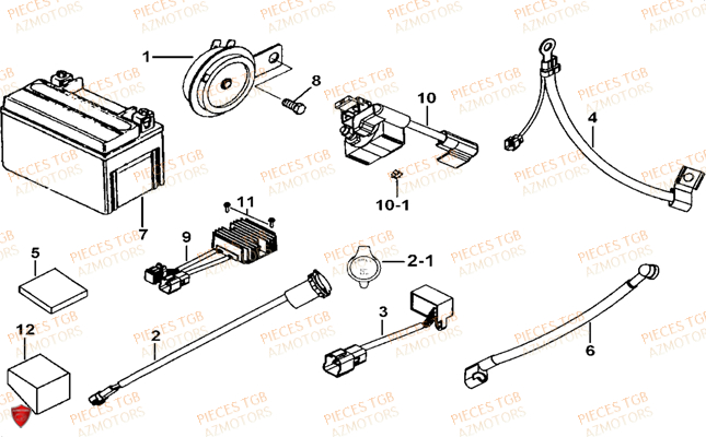 Systeme Electrique 2 TGB Pieces TGB BLADE 325 (No serie RFCFCCFCA.... Type FFC)