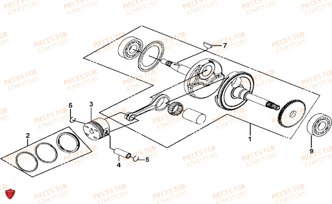 Vilebrequin TGB Pieces TGB BLADE 325 (No serie RFCFCCFCA.... Type FFC)