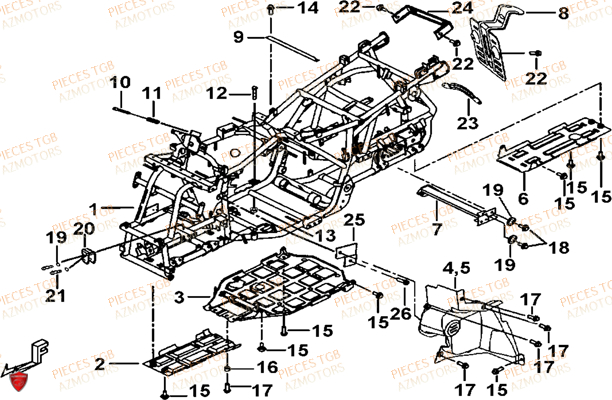 Chassis TGB Pieces TGB BLADE 425 IRS (Concerne les No serie RFCFBEFBD..type FBE-D)