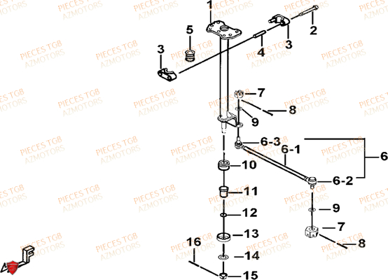 Colonne De Direction TGB Pieces TGB BLADE 425 IRS (Concerne les No serie RFCFBEFBD..type FBE-D)