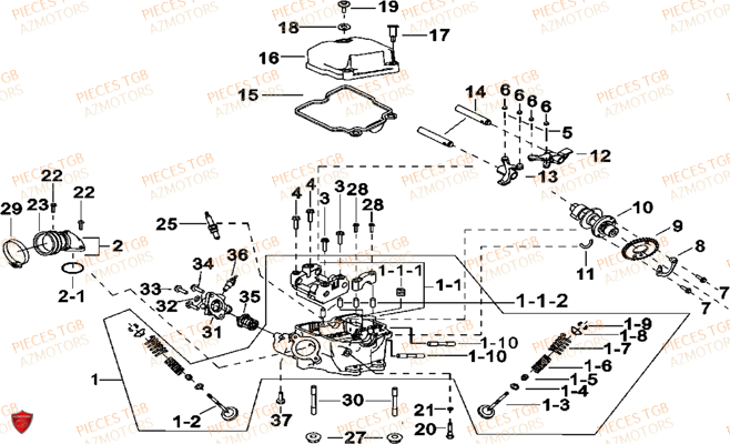 Culasse TGB Pieces TGB BLADE 425 IRS (Concerne les No serie RFCFBEFBD..type FBE-D)